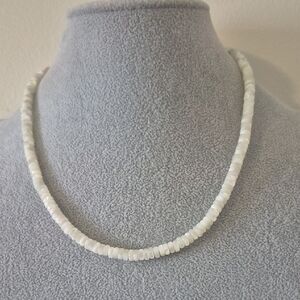Natural White Mother Of Pearl 3 Piece Jewelry Set.Necklace, Braclet, Earrings
